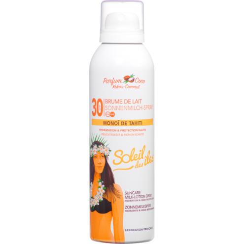 Brume de lait coco FPS 30 au MonoÏ de Tahiti