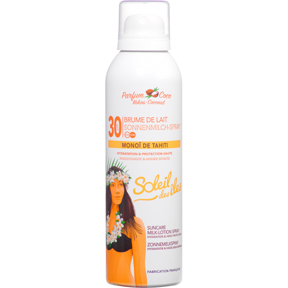 Brume de lait coco FPS 30 au MonoÏ de Tahiti